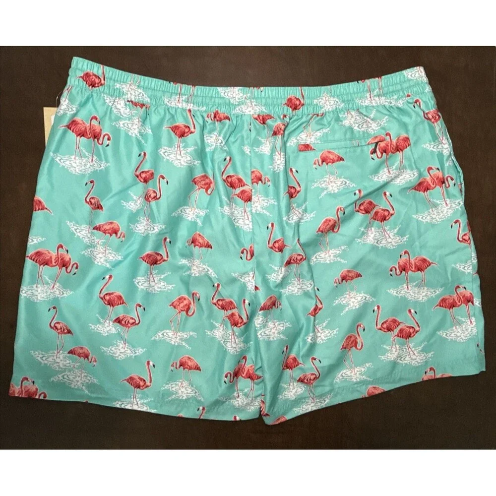 NWT Caribbean Swimwear Swim Shorts Trunks Pink Flamingo Sz 3X B Big Man